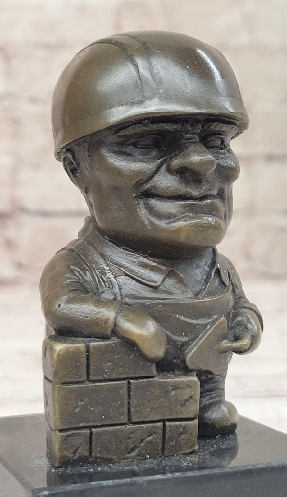 Bronze Statue of a construction worker working on a wall Sculpture Figure