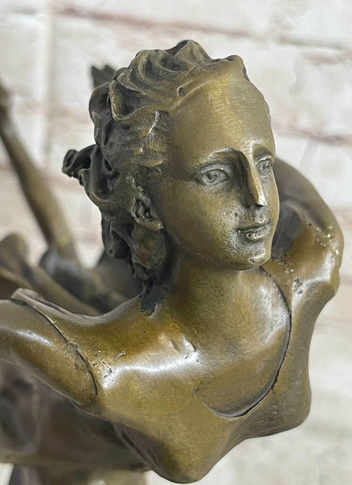 Free Fall Dancer Posing Bronze Marble Sculpture Marble Base Figurine Statue Gift