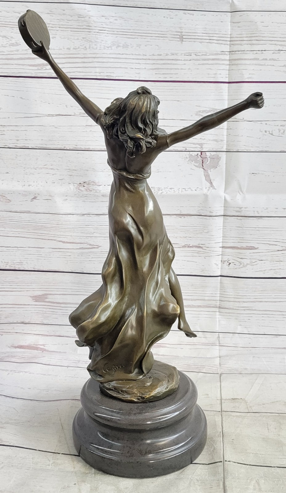 A Finely Casted Patinated Bronze Sculpture of a Dancer Zingara by Cesaro Artwork