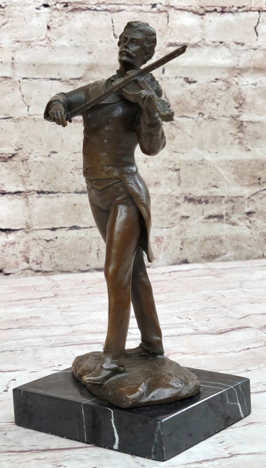 Art Deco Johann Strauss Playing Violin by Spanish Artist Miguel Lopez (Milo)