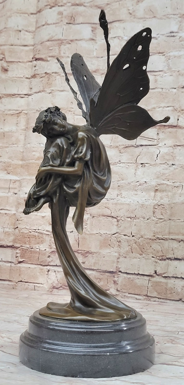 European Bronze Finery Bird Fairy Cast Bronze Garden Statue: Home Decorative