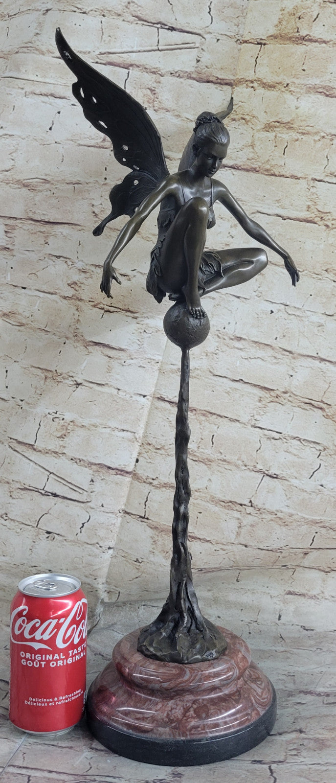 Fairy Angel 100% Real Bronze Figural Sculpture Original Hot Cast Home Decoration