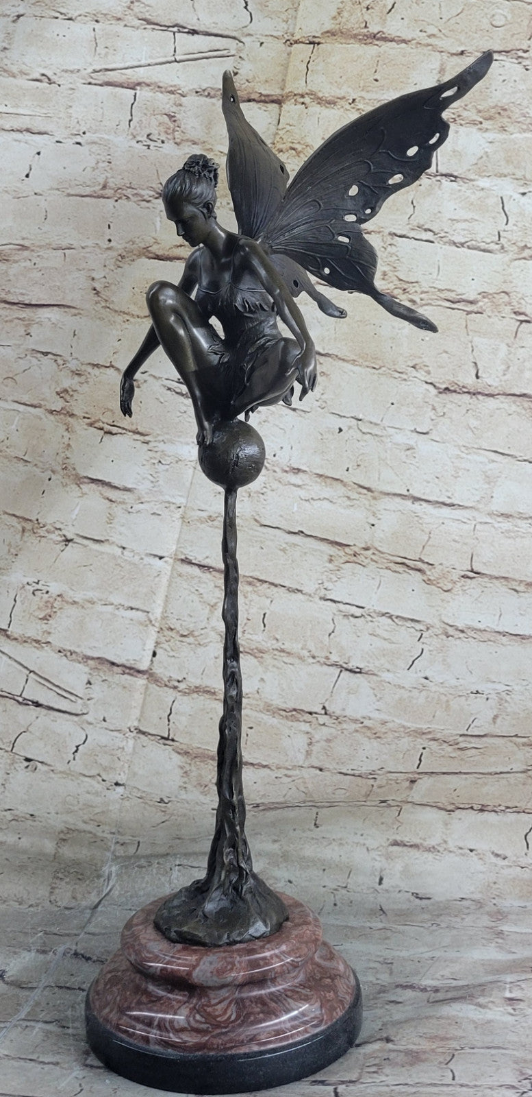 Fairy Angel 100% Real Bronze Figural Sculpture Original Hot Cast Home Decoration