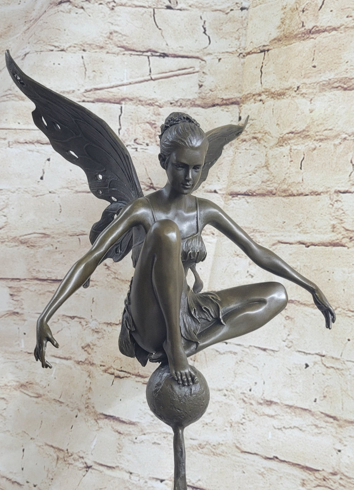 Fairy Angel 100% Real Bronze Figural Sculpture Original Hot Cast Home Decoration