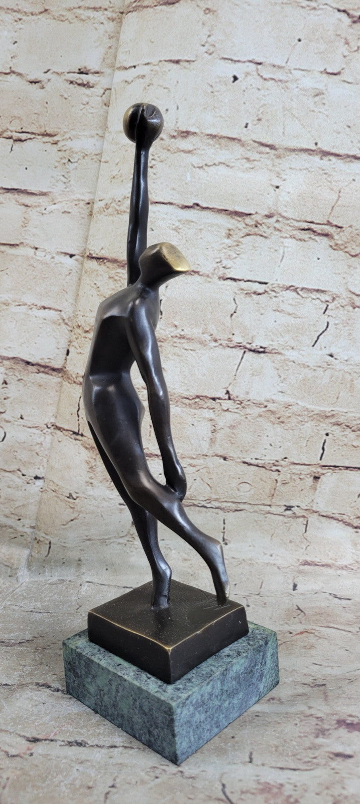 Signed Original Mario Nick Volleyball Player Bronze Sculpture Statue Figurine
