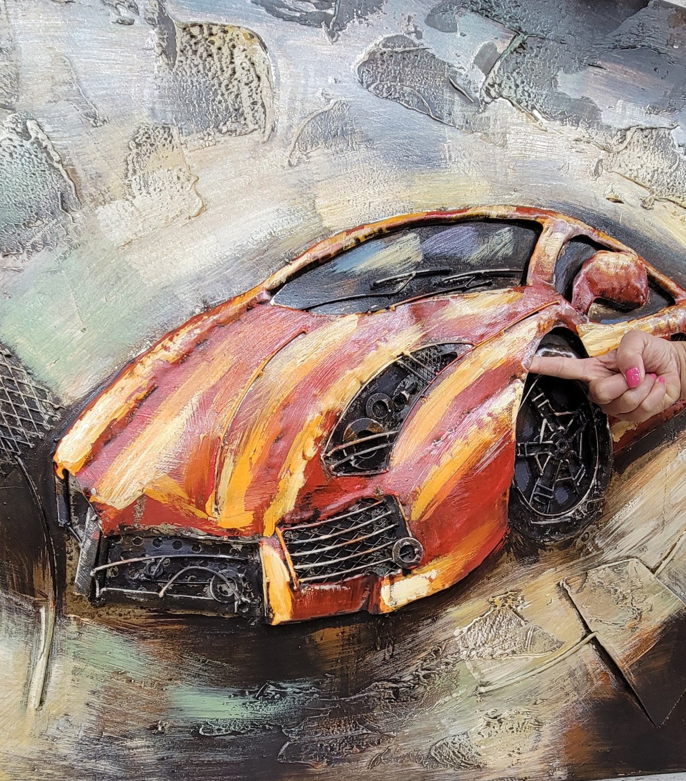 3D Metal Famous classic racing car Iron Craft for Wall art painting for home decor