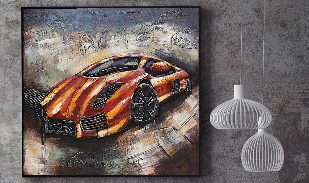 3D Metal Famous classic racing car Iron Craft for Wall art painting for home decor