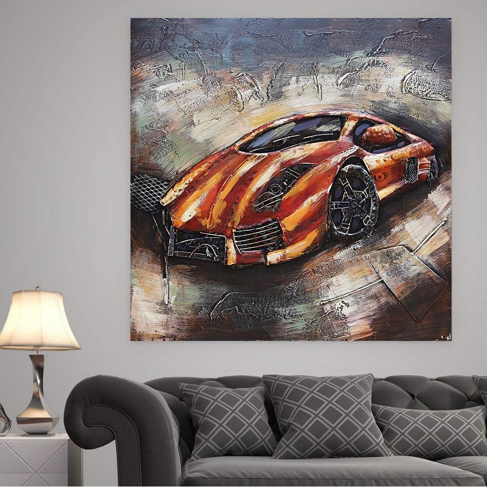 3D Metal Famous classic racing car Iron Craft for Wall art painting for home decor