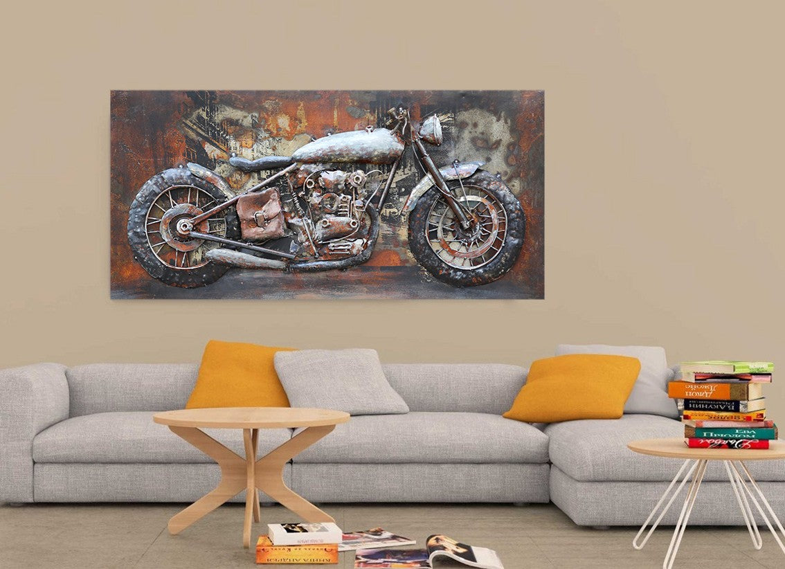Harley Davidson with American Flag 3 Dimensional Wall Painting Decoration Gift