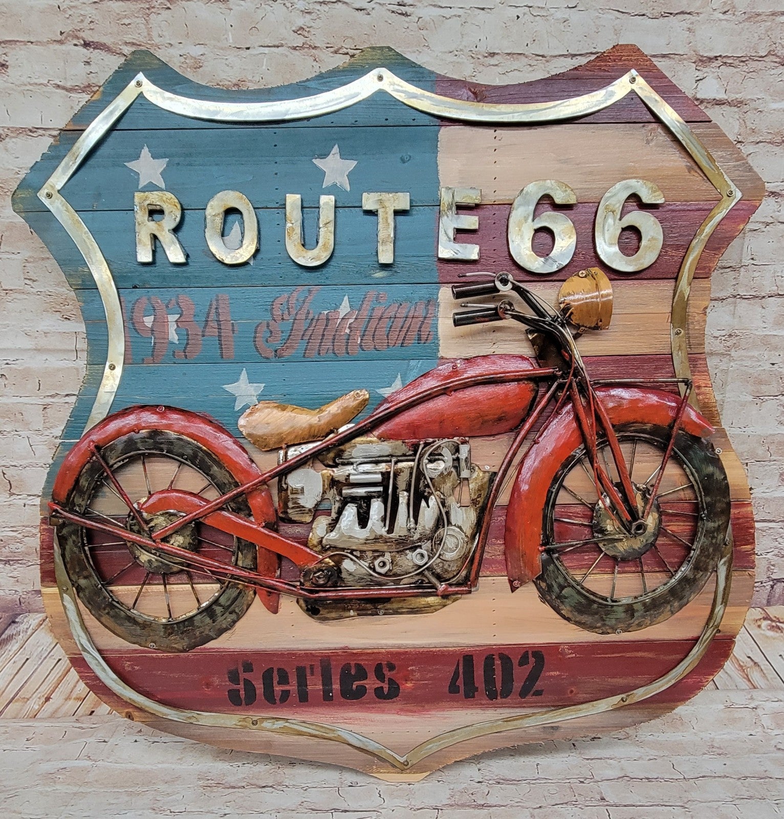 Handcrafted 3D home or office Decor with a Wood Canvas Harley Davidson Gift