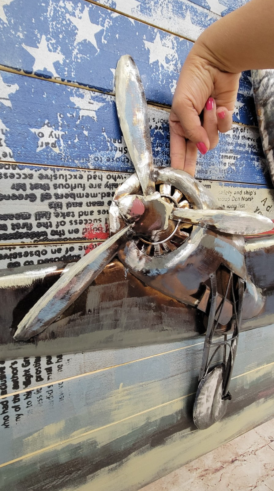 Framed design home art decor metal handmade American wood decor 3d wall art painting