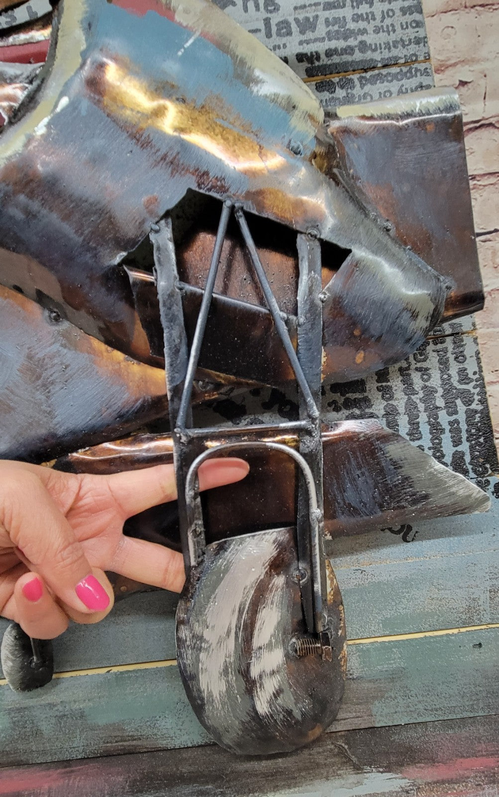 Framed design home art decor metal handmade American wood decor 3d wall art painting