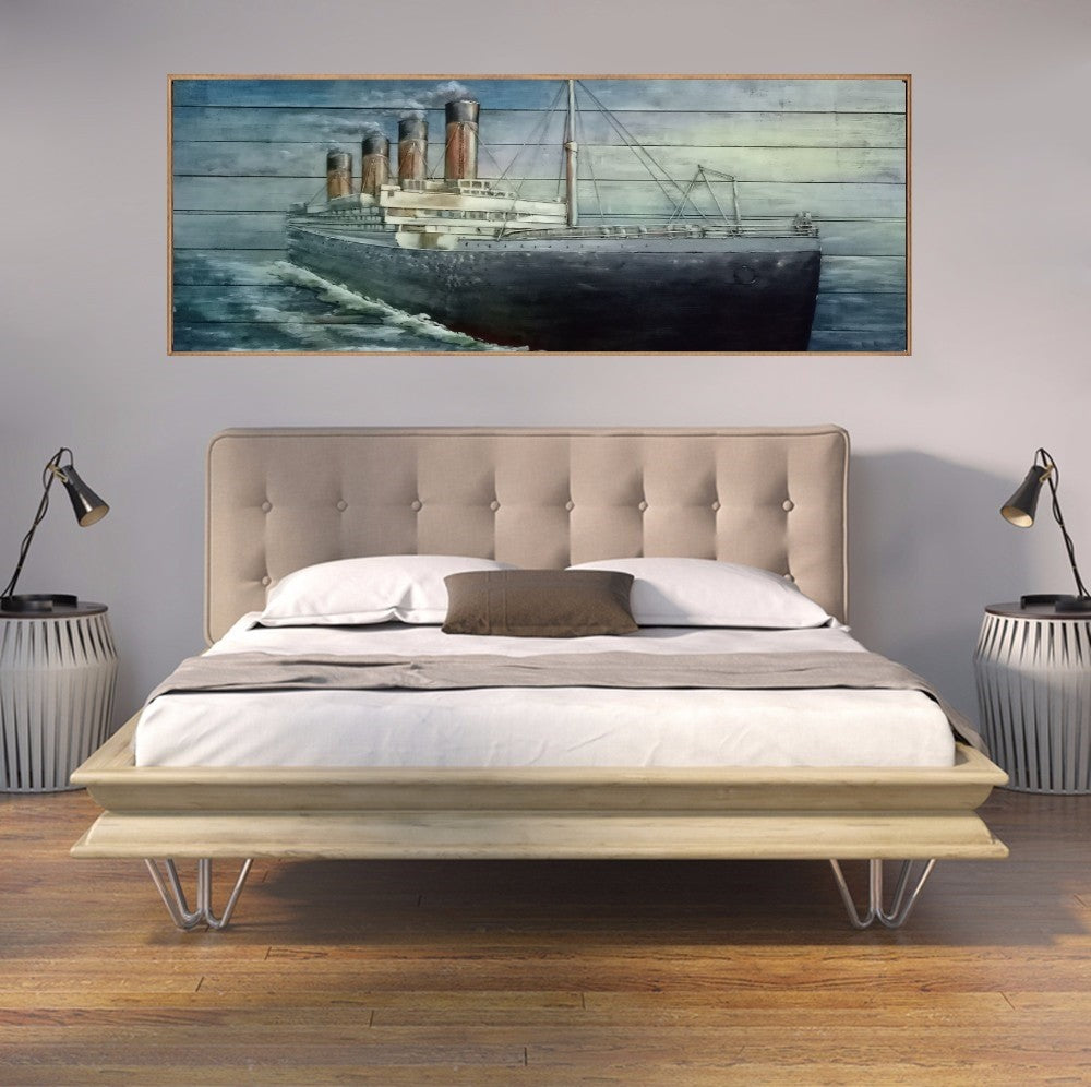 Metal wall decor beautiful handmade natural scenery painting Boat 3d metal Hand Made