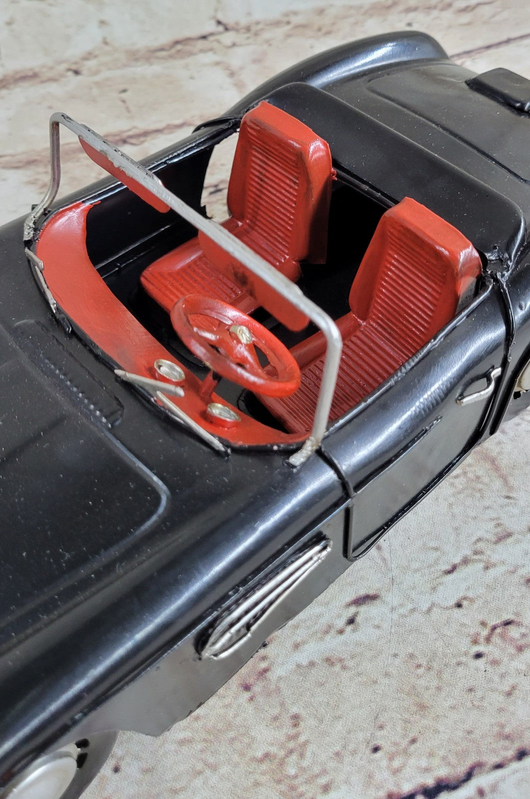 1957 BMW 507 Black Metallic with Red Interior 1/12 Diecast Model Car Office Decor