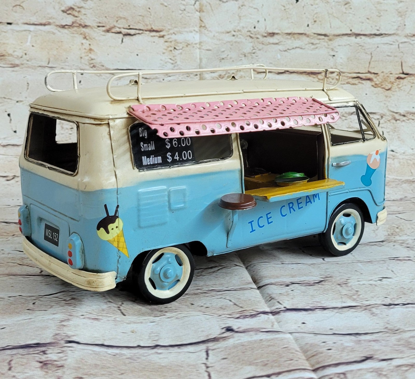 Fast Food Ice Cream Truck 1:18 Scale Car Model Diecast Gift Toy Vehicle Adult
