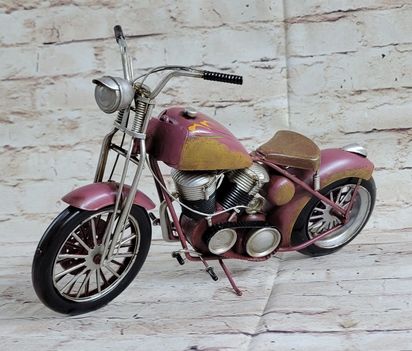 Metal Crafts (Antique Motorcycle Model) Harley Davidson Chopper Motorbike Bike