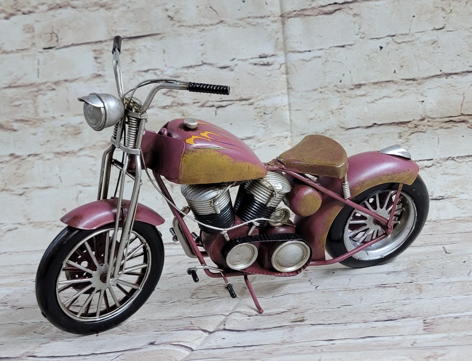 Metal Crafts (Antique Motorcycle Model) Harley Davidson Chopper Motorbike Bike