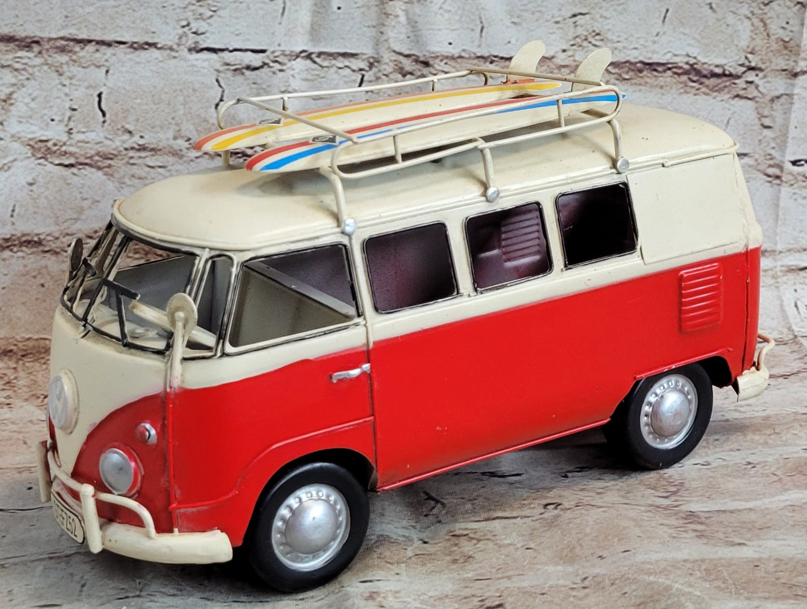 Handmade Metal Bus Model Vintage Decoration 1966 Volkswagen Mini Bus Decorative