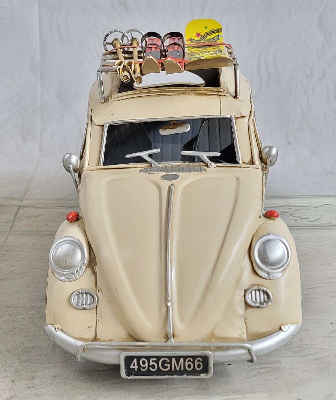 European Finery 1:12 Beige Stripe 1934 VW Beetle Bug Die Cast Model Volkswagen
