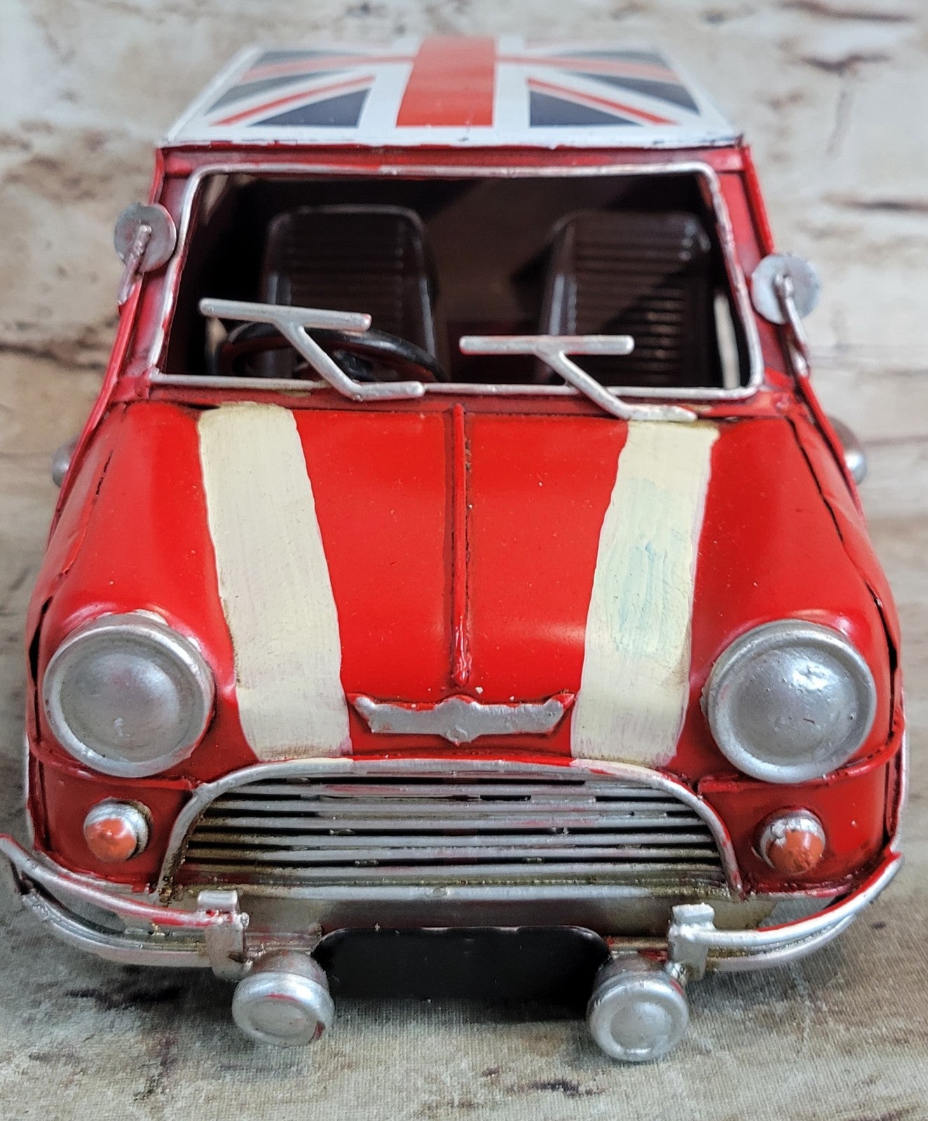 Buy Handmade Mini Cooper Iron Craft Vintage Diecast Car Model – Rustic Metal Mini Car for Home & Office Decor