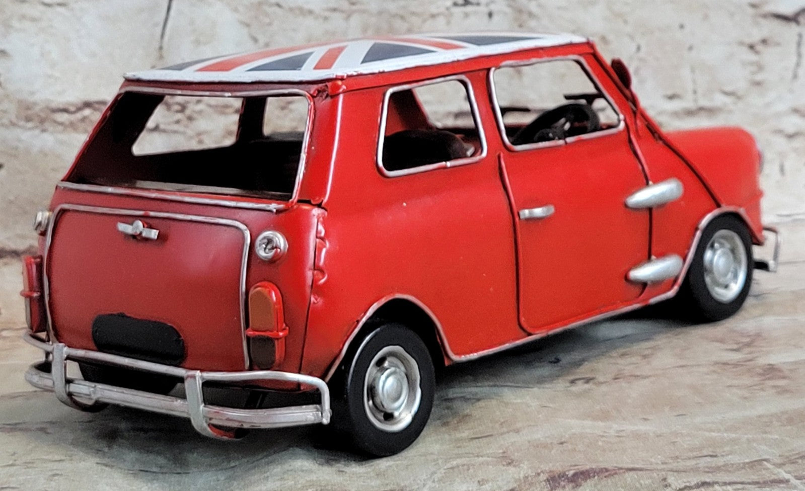 Buy Handmade Mini Cooper Iron Craft Vintage Diecast Car Model – Rustic Metal Mini Car for Home & Office Decor