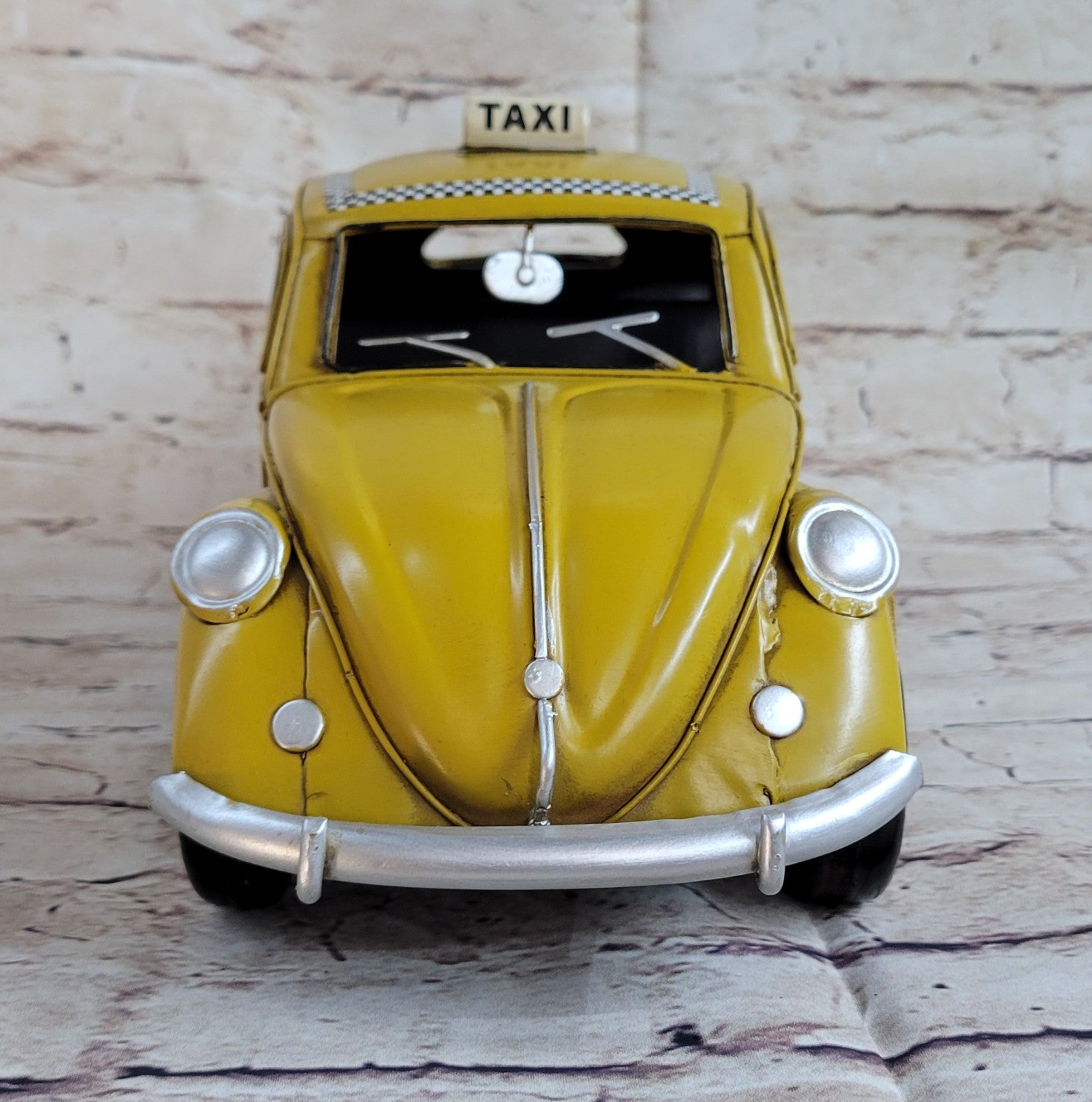 European Finery 1:12 Yellow Checker 1934 VW Beetle Bug Die Cast Model Volkswagen