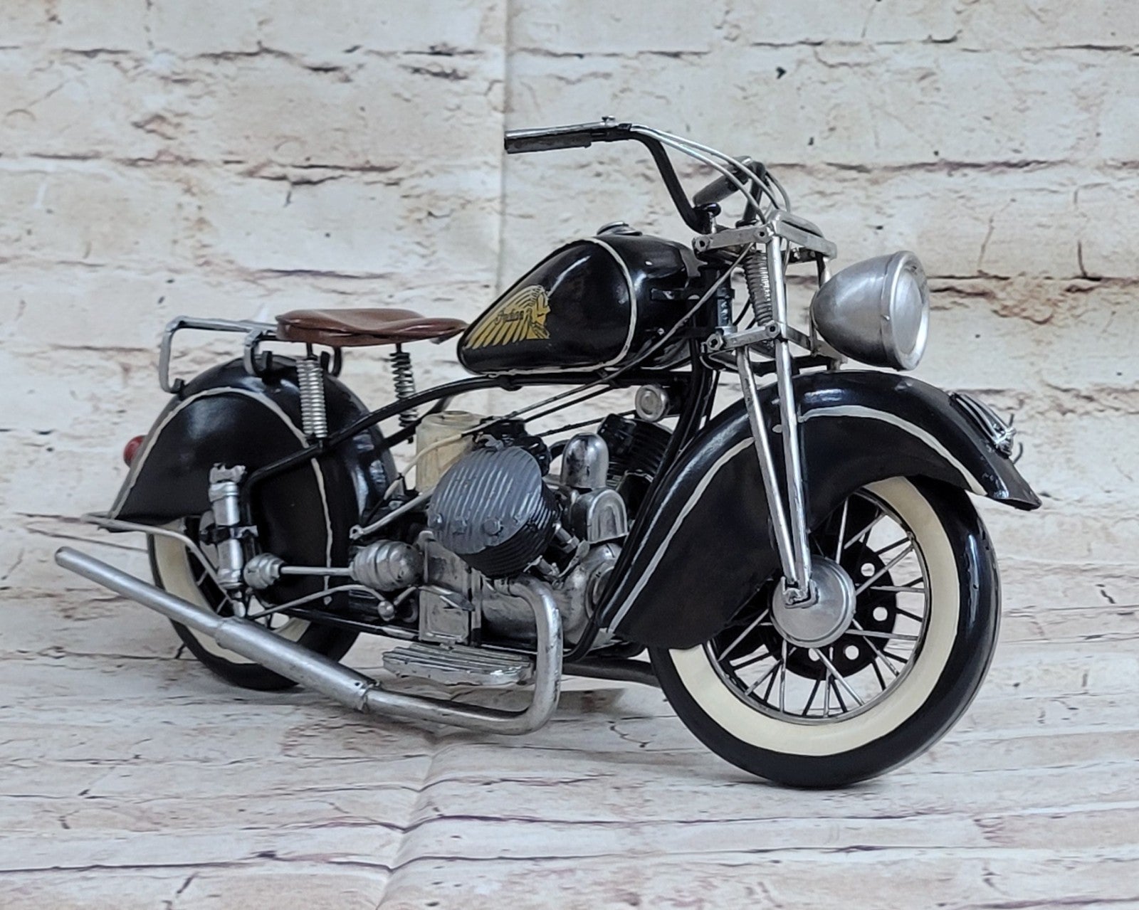 Buy Harley-Davidson Black Motorcycle Vintage Metal Sculpture – Classic Reproduction Artwork for Home & Office Décor