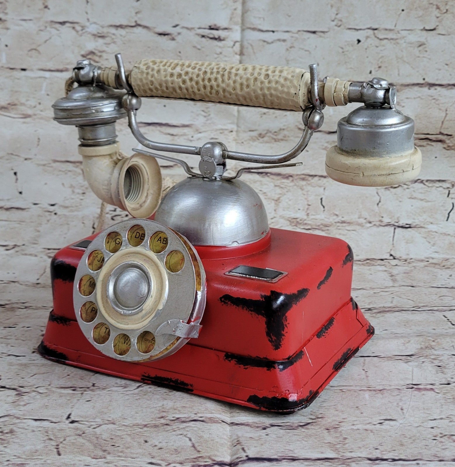 Rotary Dial Telephone Vintage Handset Phone Res Metal For Home Office Classic