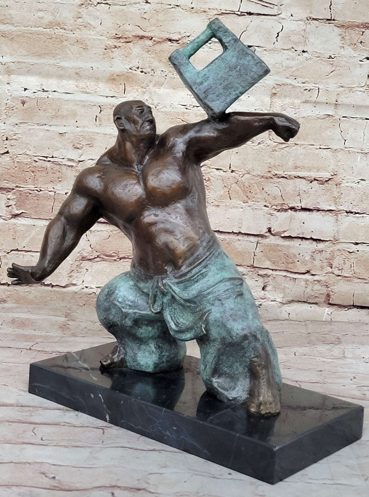 Miguel Lopez or Milo`s Thai Chi Bronze Sculpture: Hot Cast Abstract Art