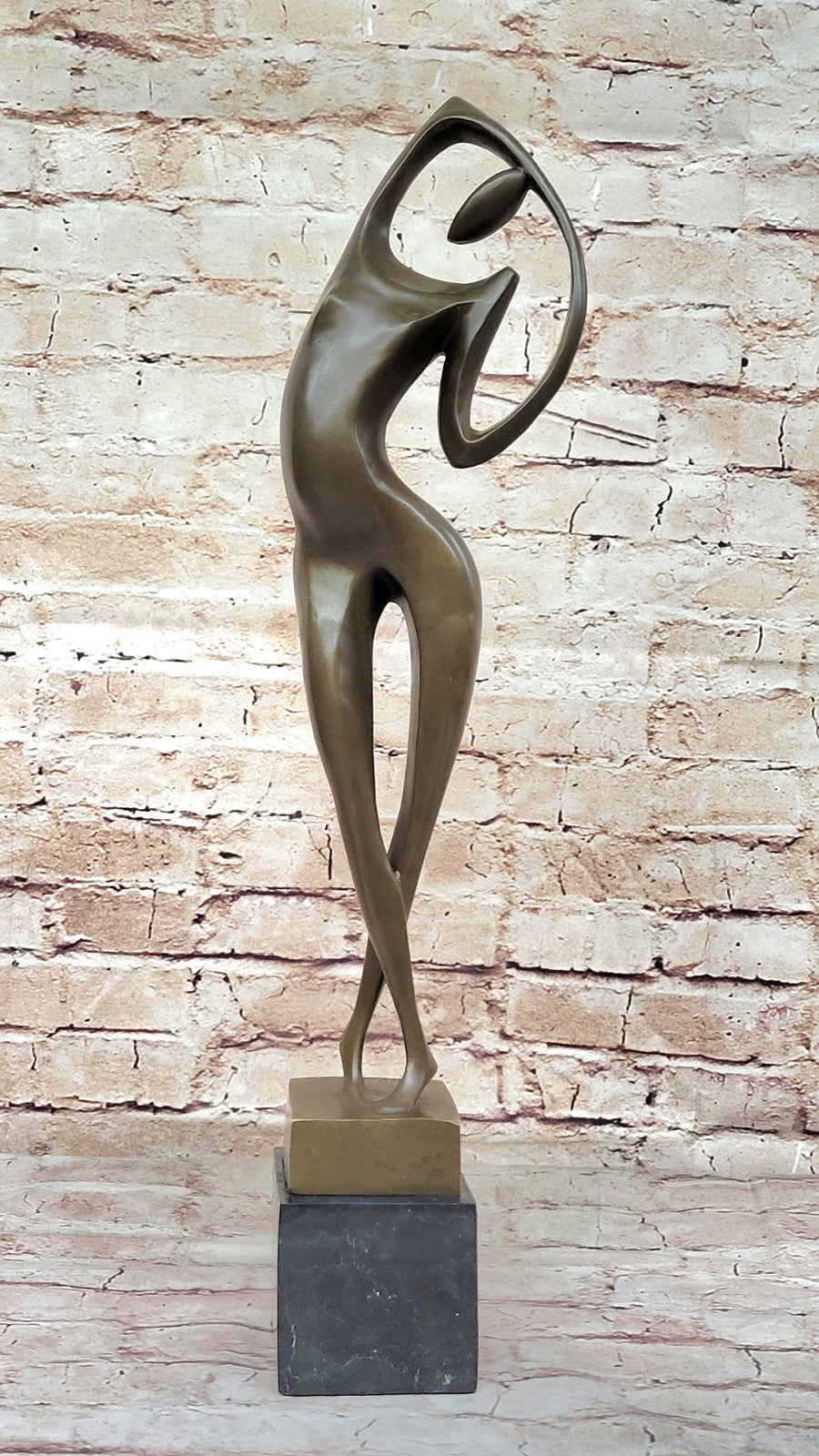 Abstract Female Lady Woman Hot Cast Bronze Statue by Miguel Lopez – Signed Original Modern Art on Sale