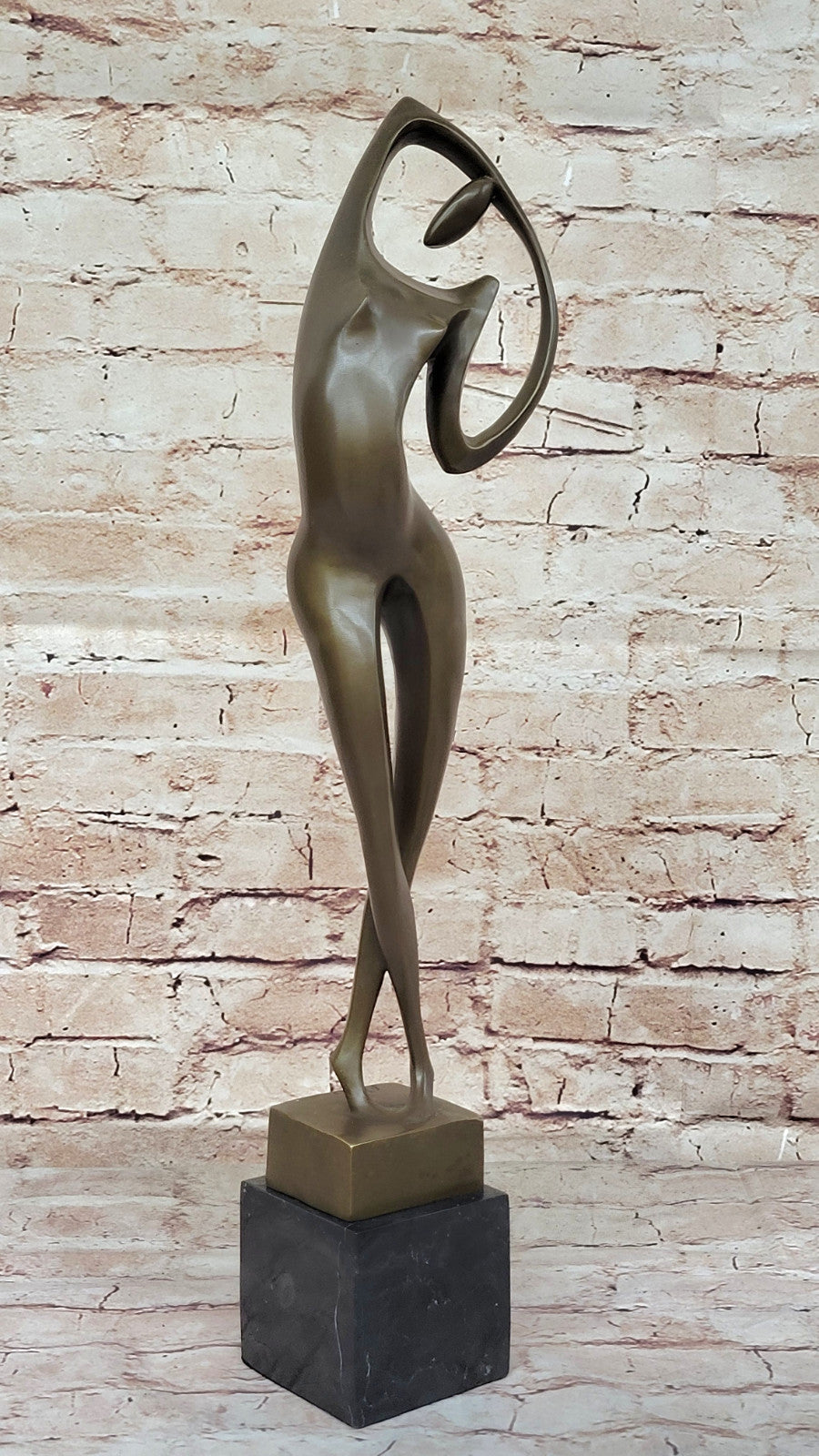 Abstract Female Lady Woman Hot Cast Bronze Statue by Miguel Lopez – Signed Original Modern Art on Sale