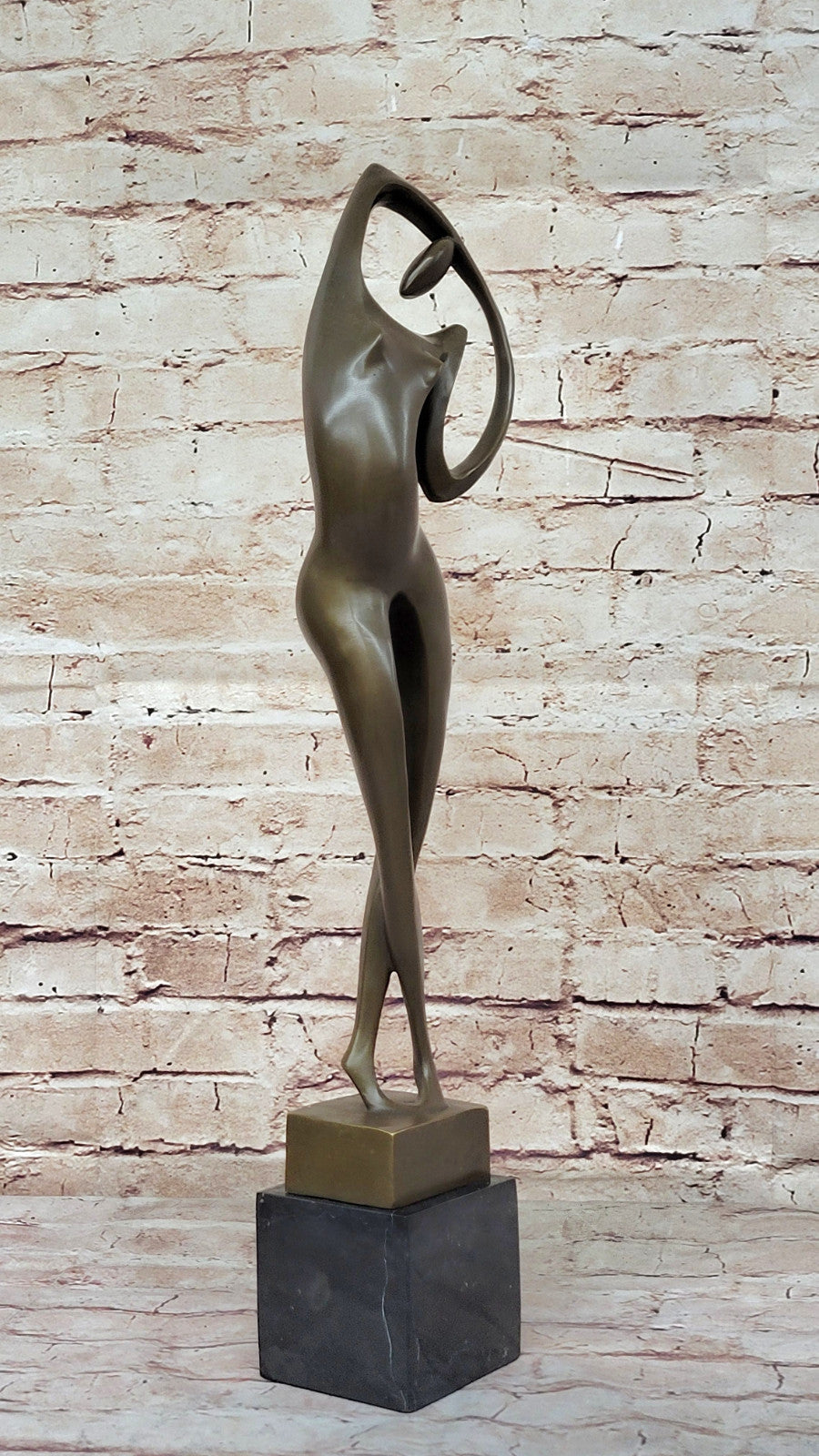 Abstract Female Lady Woman Hot Cast Bronze Statue by Miguel Lopez – Signed Original Modern Art on Sale