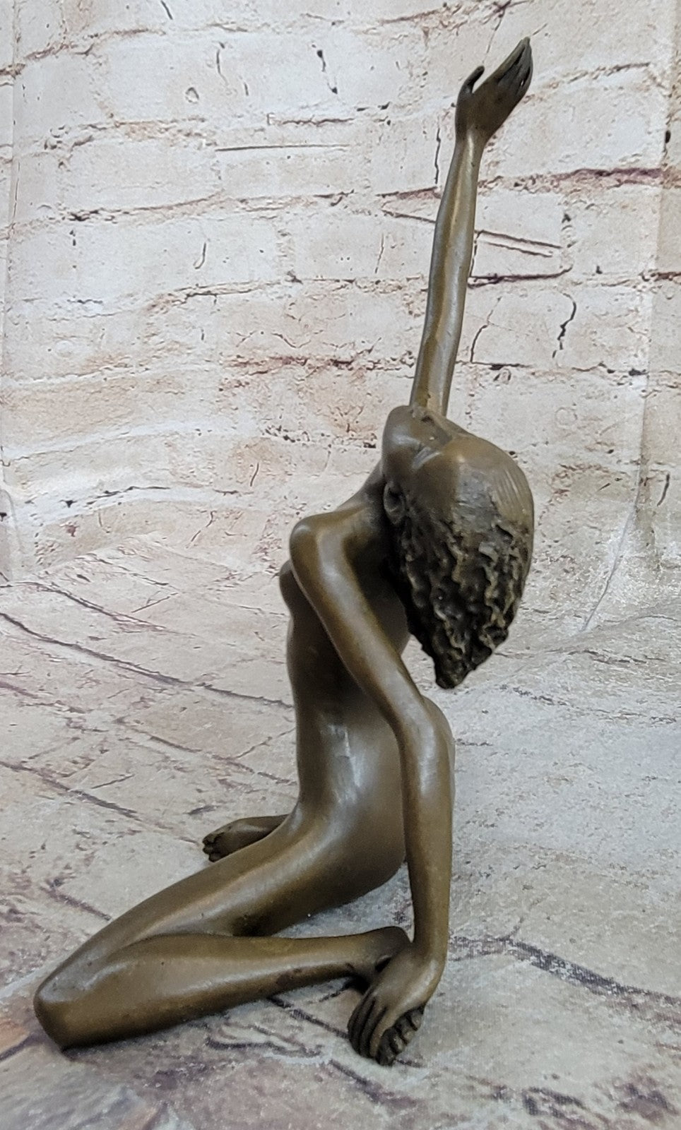 BRONZES Abstract Body Art Bronze Statue Erotic Nude Girl Sculpture Stretching