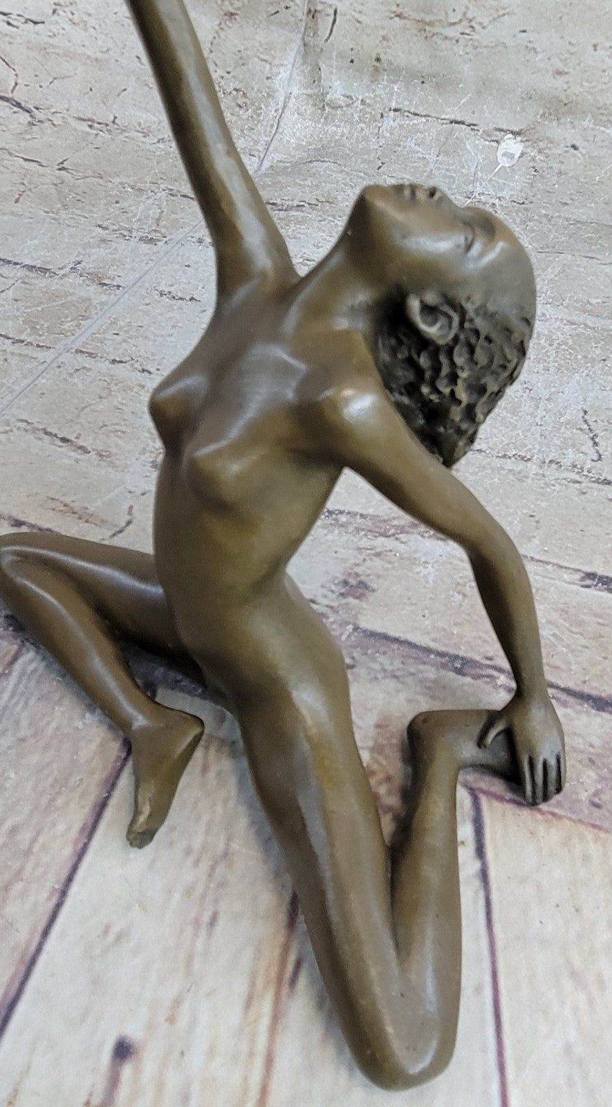 BRONZES Abstract Body Art Bronze Statue Erotic Nude Girl Sculpture Stretching