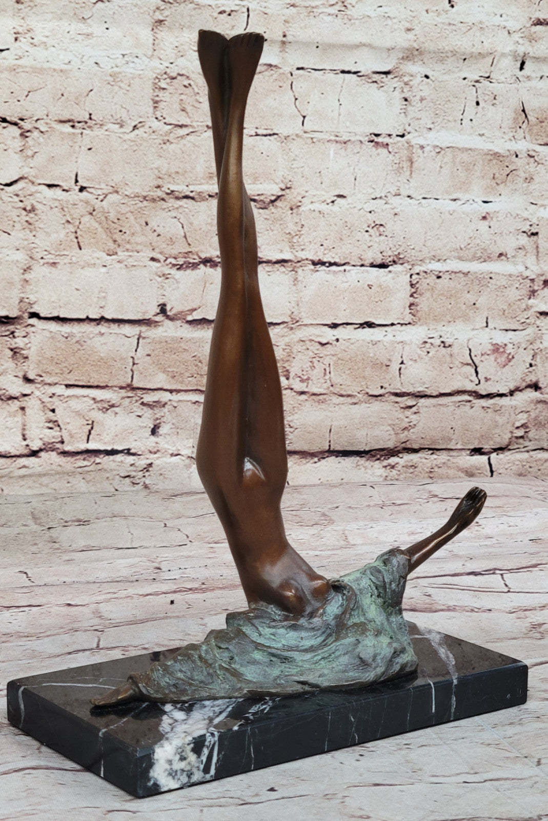 Mario Nick`s Original Signed Bronze Sculpture: Abstract Nude Female Lady