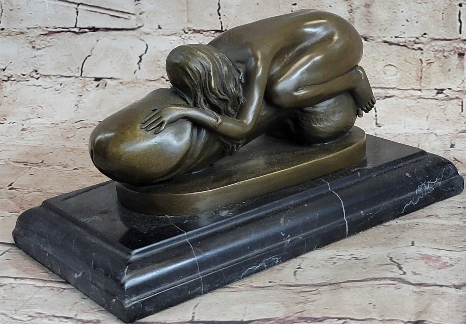 Bronze Sculpture Original Handcrafted Detailed Highly Nude Erotic Marble Statue