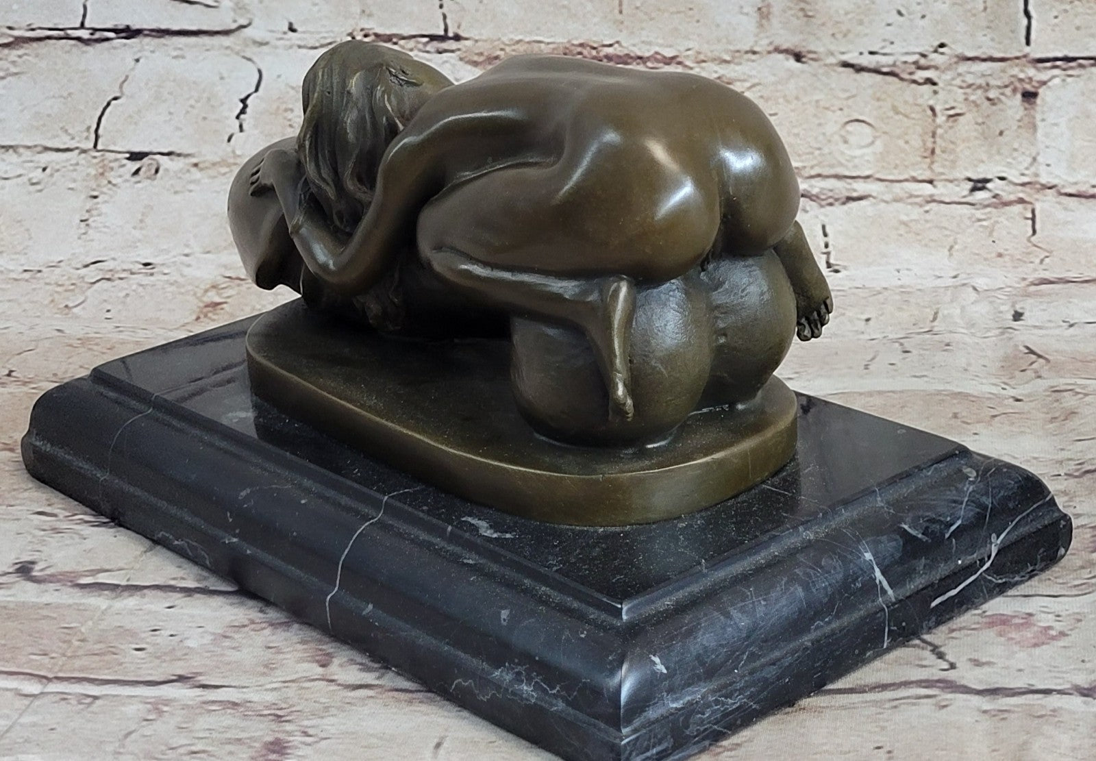 Bronze Sculpture Original Handcrafted Detailed Highly Nude Erotic Marble Statue