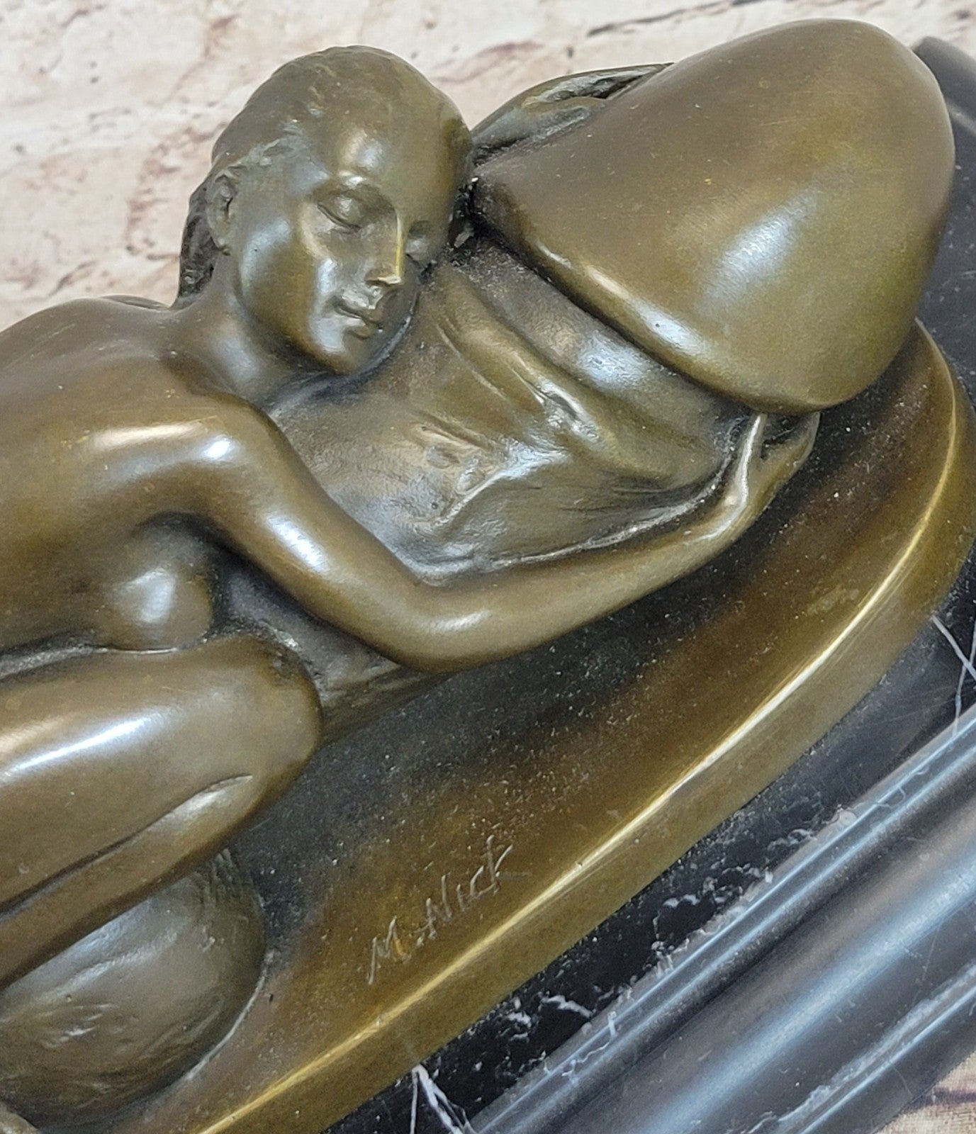 Bronze Sculpture Original Handcrafted Detailed Highly Nude Erotic Marble Statue