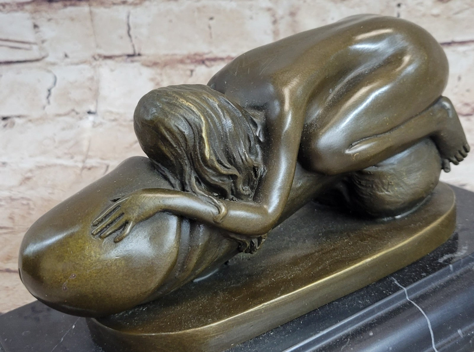 Bronze Sculpture Original Handcrafted Detailed Highly Nude Erotic Marble Statue