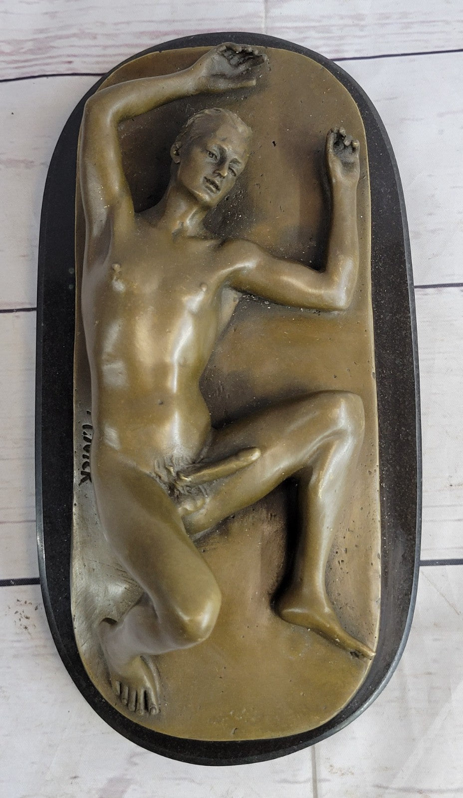 COLLECTIBLE BRONZE SCULPTURE STATUE Gay Art Collector Edition Nude Male Man Gay