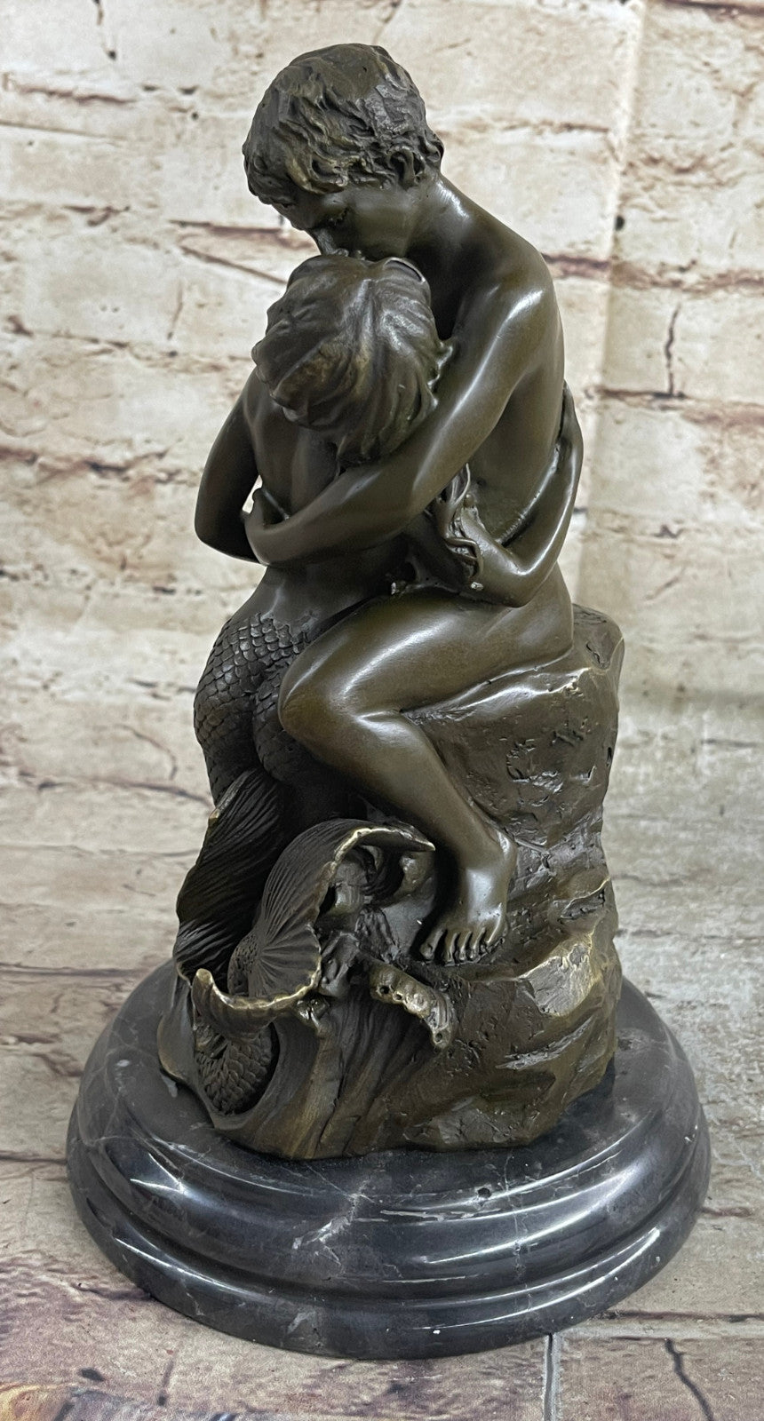 Rare Original Aldo Vitaleh Bronze Sculpture Mermaid Collectible Nude Statue Gift