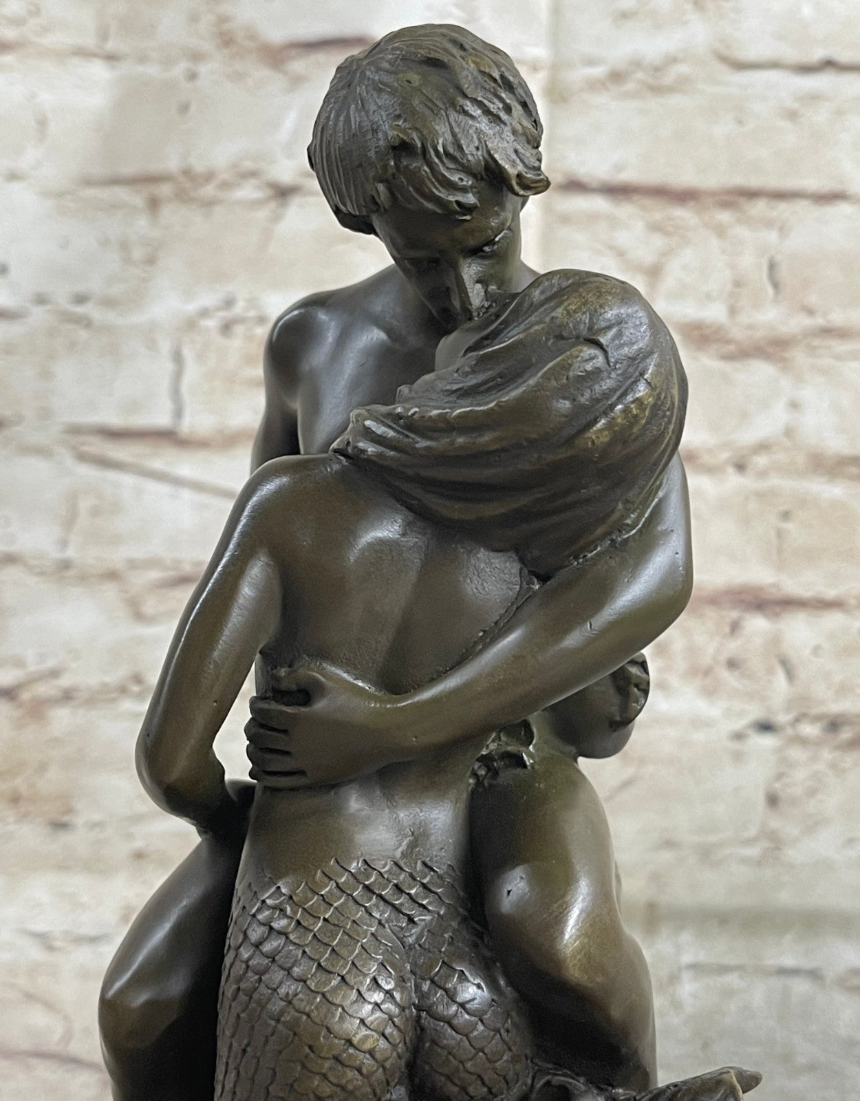 Rare Original Aldo Vitaleh Bronze Sculpture Mermaid Collectible Nude Statue Gift