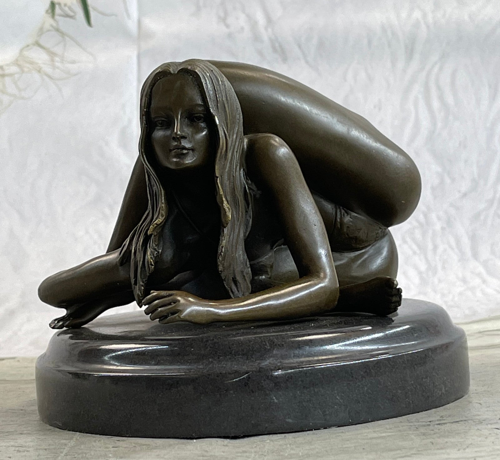 Handcrafted bronze sculpture SALE Deco Art Female Girl Nude Hand Made Decor