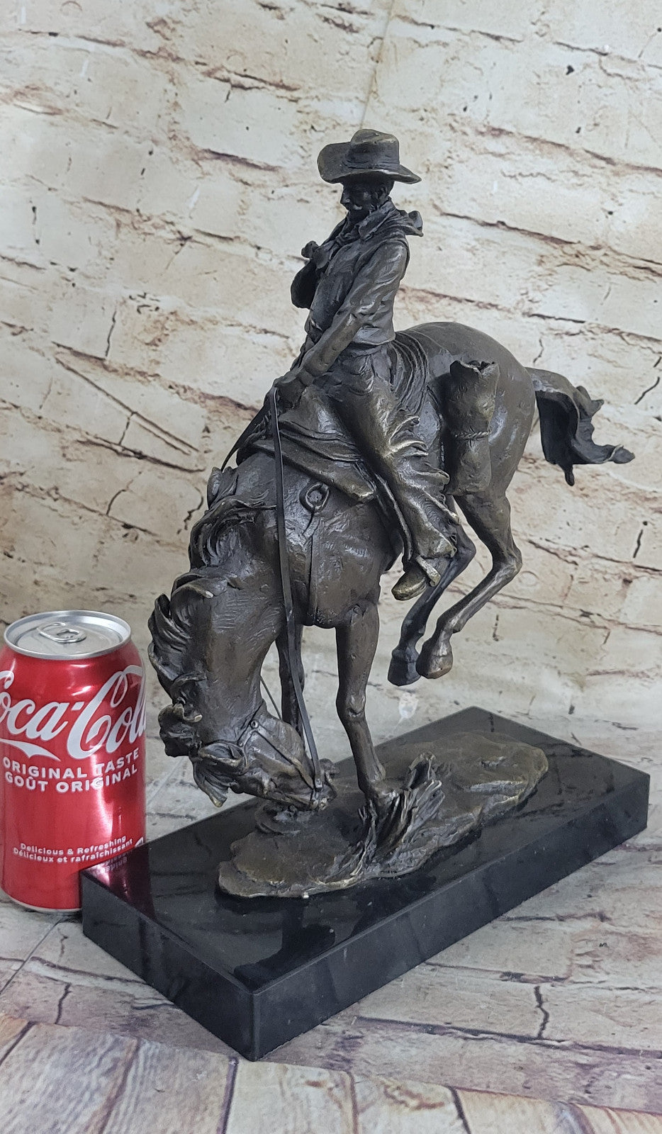 Bronco Buster Remington Western Cowboy Horse Rodeo Rider Bronze Marble Statue