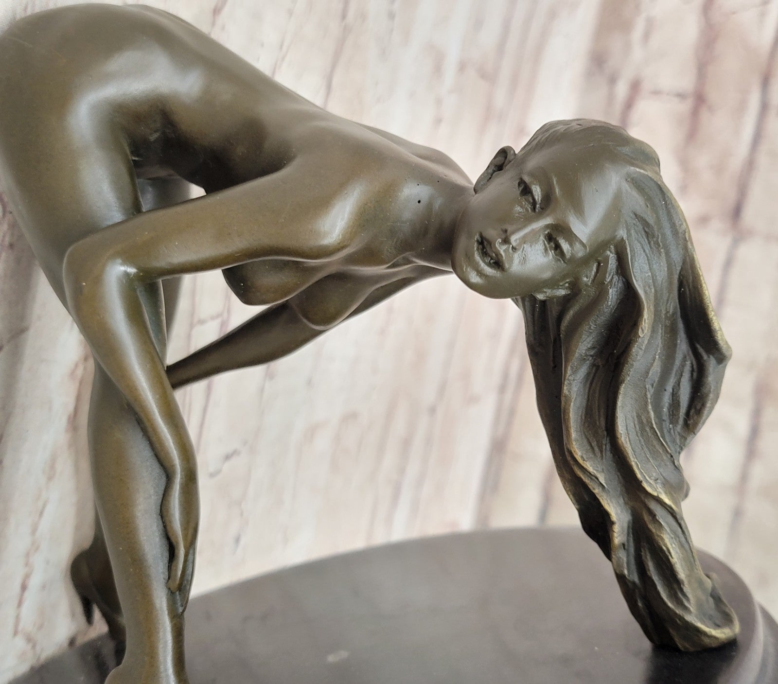 Nude Bronze Female Figurine Statue Naked Sexy Erotic Woman Lady Sculpture Figu