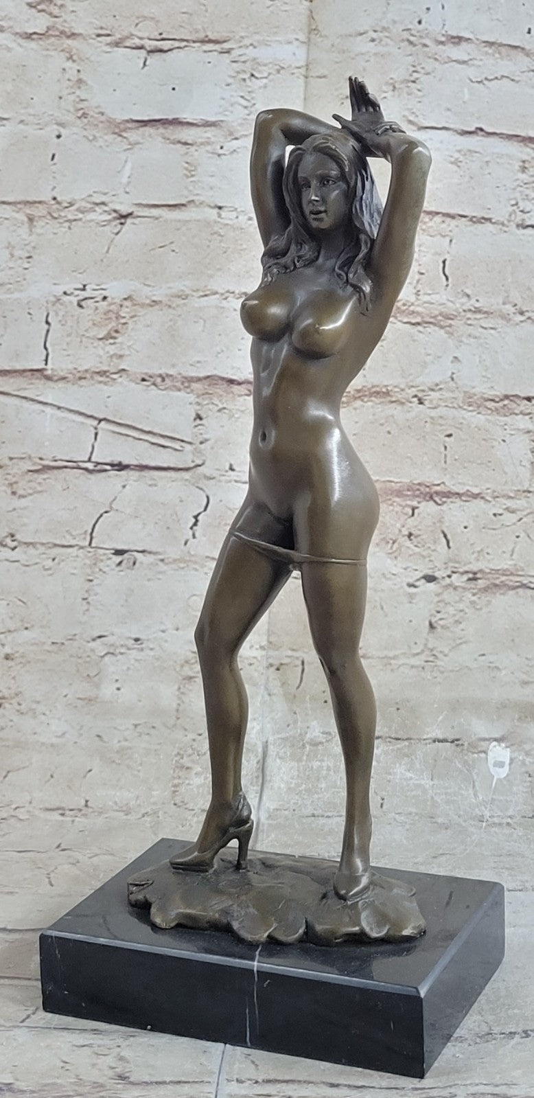 Bronze Naked Girl Statue Standing Nude Woman Sculptures Men Dorm Decor Figurine