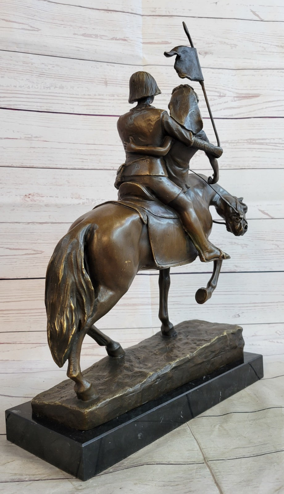 A Bronze Sculpture Of A Warrior On A Horse By Schmidt-Felling.Hand Made