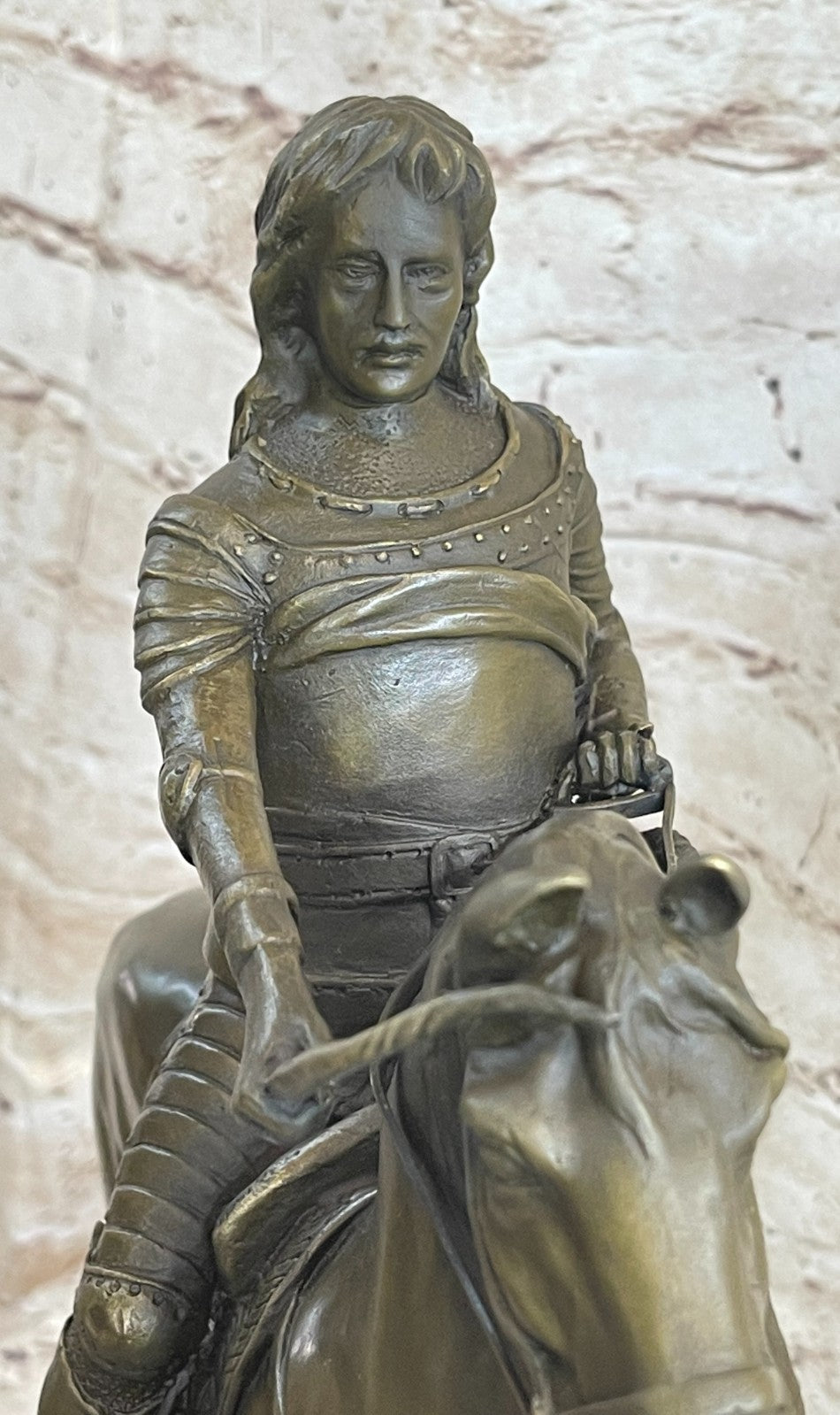 West Bronze Marble European warrior Hold Sword Pirate Art Deco Sculpture