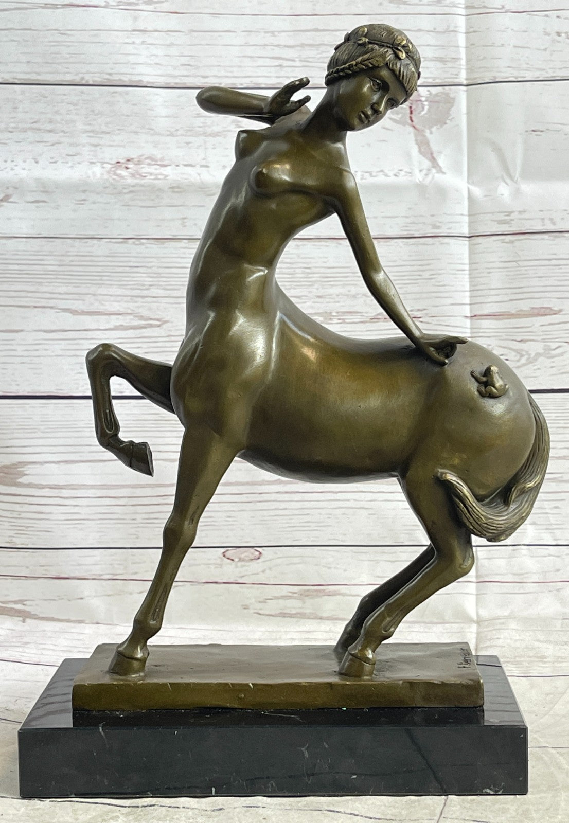 Bronze Sculpture Semi Nude Femal Methodological Centaur Half Woman Half Horse NR