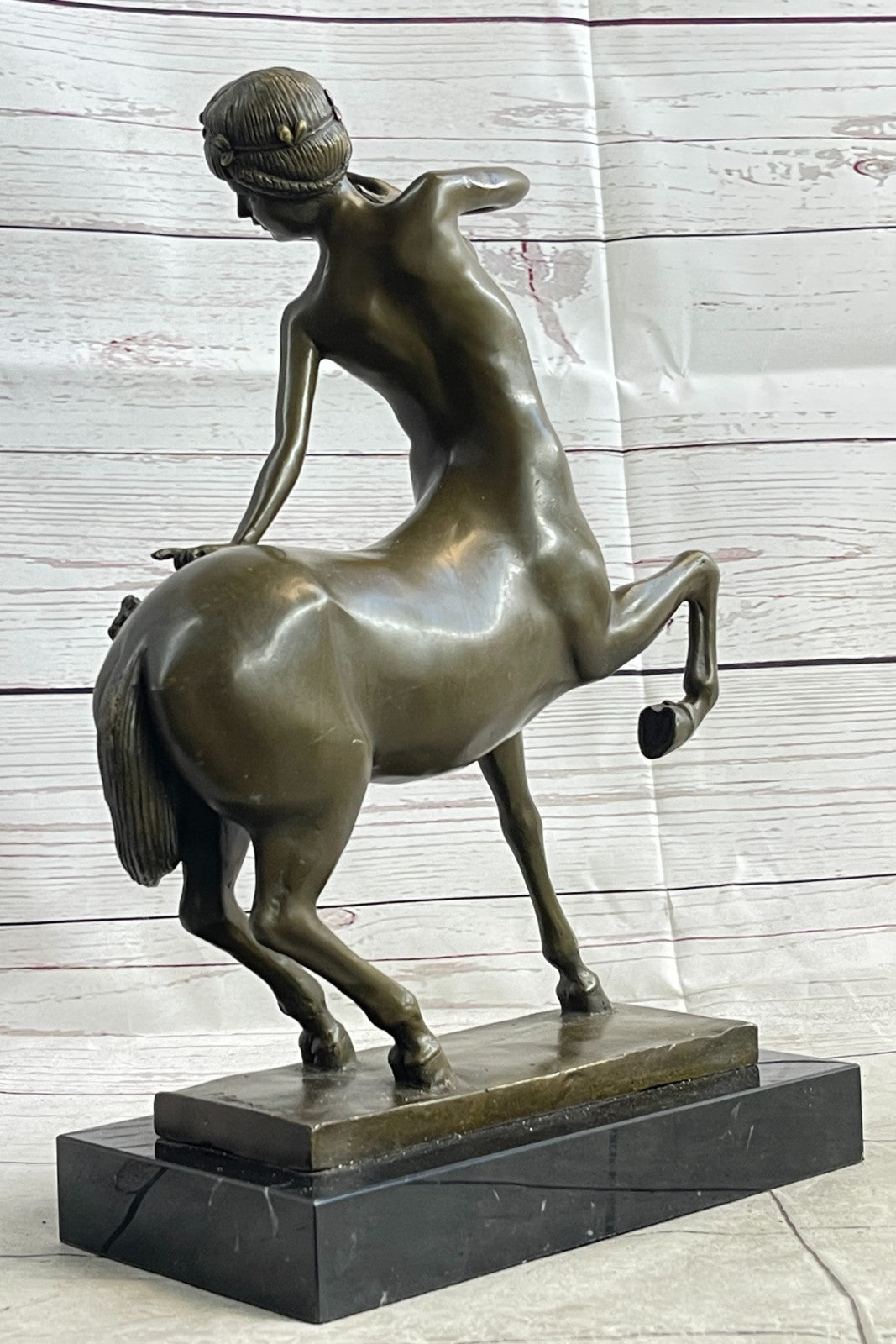 Bronze Sculpture Semi Nude Femal Methodological Centaur Half Woman Half Horse NR